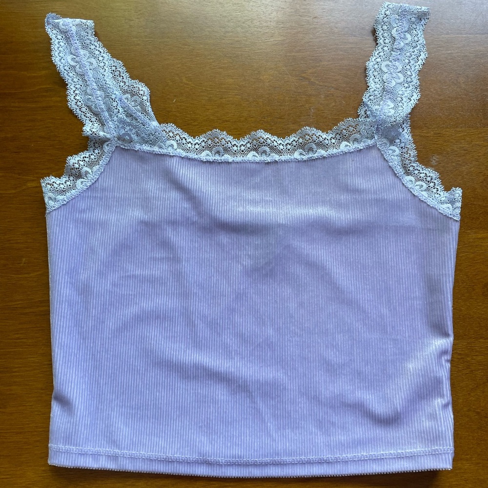 Lavender Velvet Crop Top